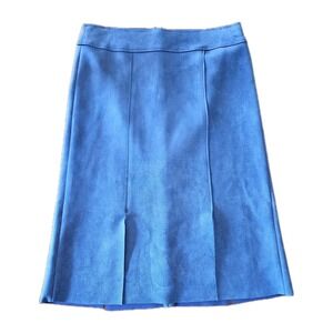 Mignon Doo‎ Skirt NWT Womens Small Faux Suede Lined Career Midi Split Front